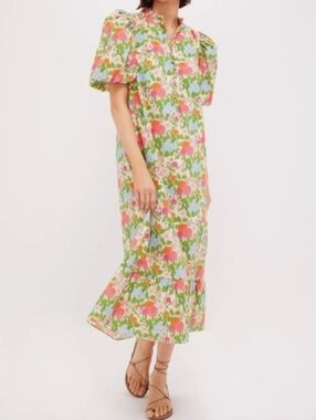 Tuckernuck Hyacinth HouseMulti Green Begonia Floral Louisa Maxi Dress Size 2X
